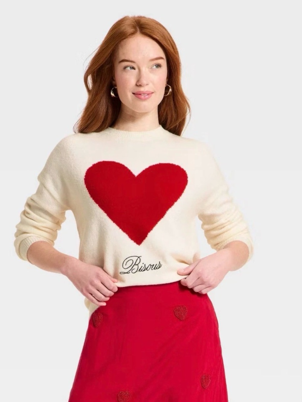 A New Day Womens Valentine Pullover Heart Sweater size M